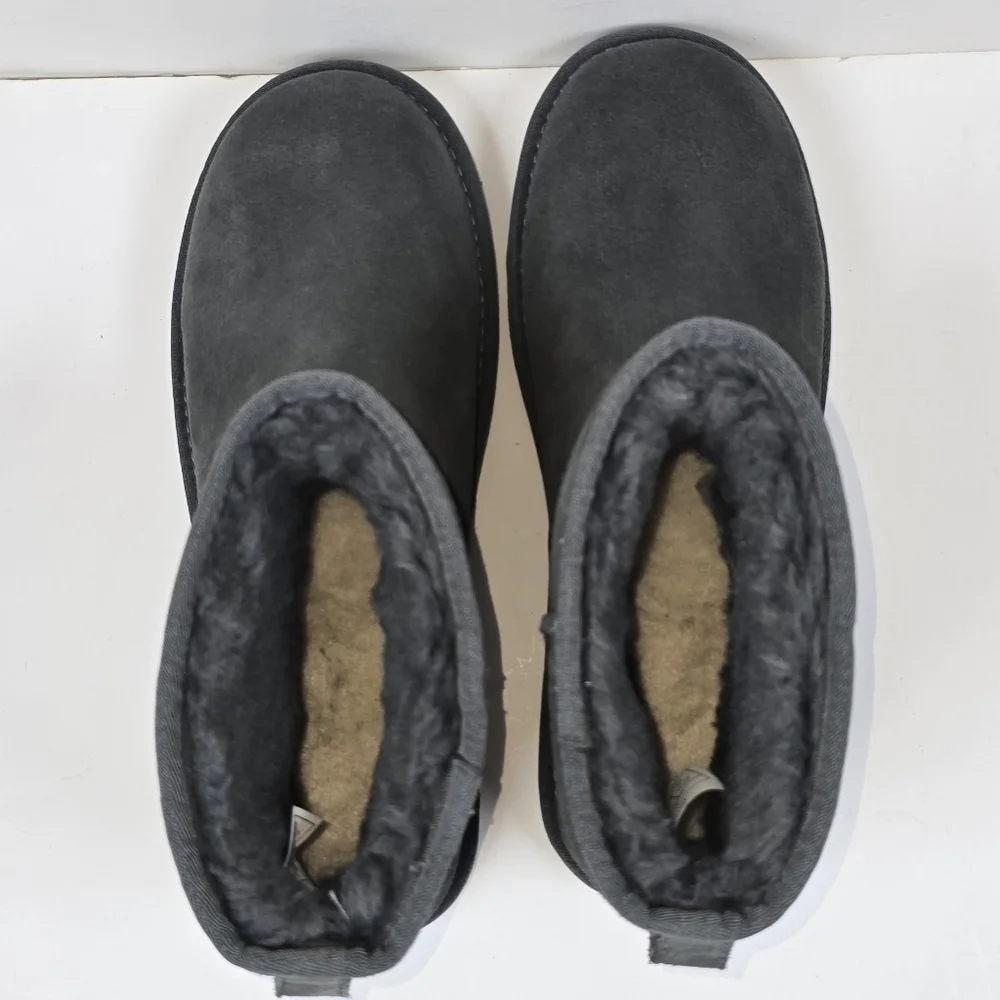 Koolaburra by UGG Koola Mini ll Suede Ankle Boots Pull On Gray Women's US 10